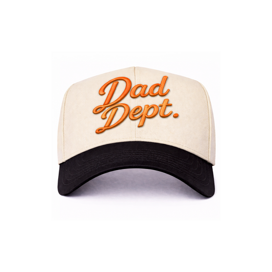 Cream/Orange/Black Dad Dept. Snapback Hat