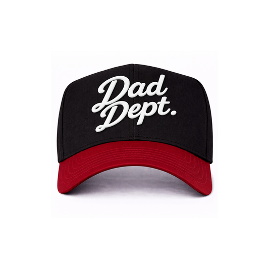 Black/Red Dad Dept. Snapback Hat